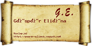 Gáspár Eliána névjegykártya